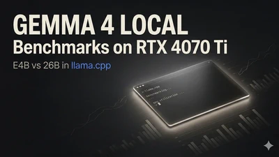 Gemma 4 E4B vs 26B on an RTX 4070 Ti: Benchmarks, RAG, and a Real Webapp Test featured image