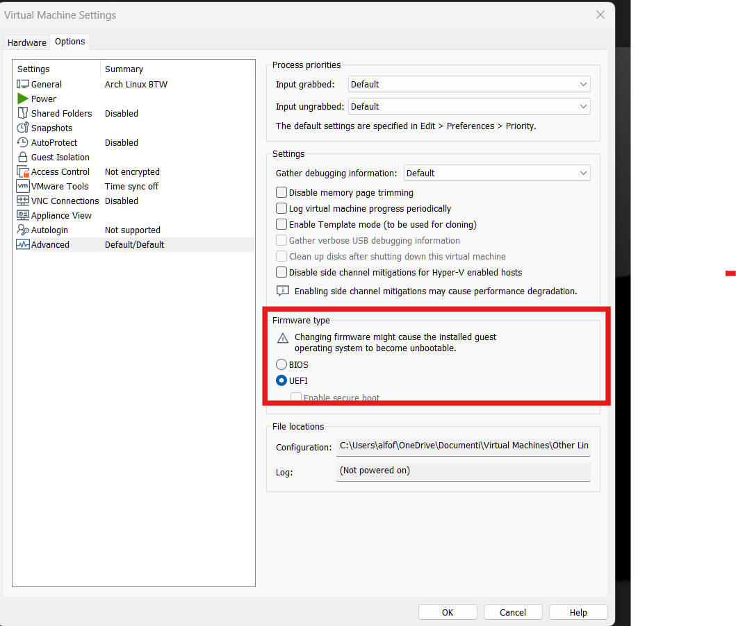 efi checkbox